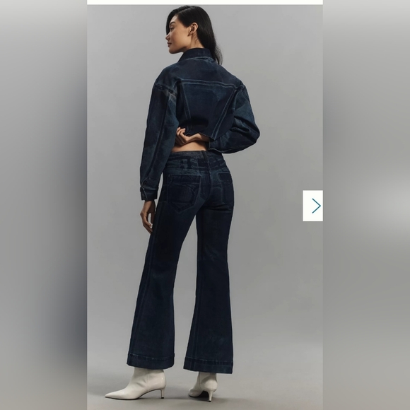 Pilcro Retro Flare Mid‑Rise Jeans • Dark Wash • Size 30 - Picture 3 of 12